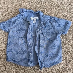 Kids Headquarters Ocean Blue Fish Pattern Shirt